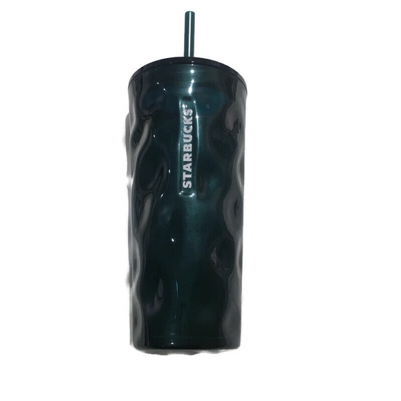 Starbucks dark green peddled glass tumbler limited ed. Halloween release